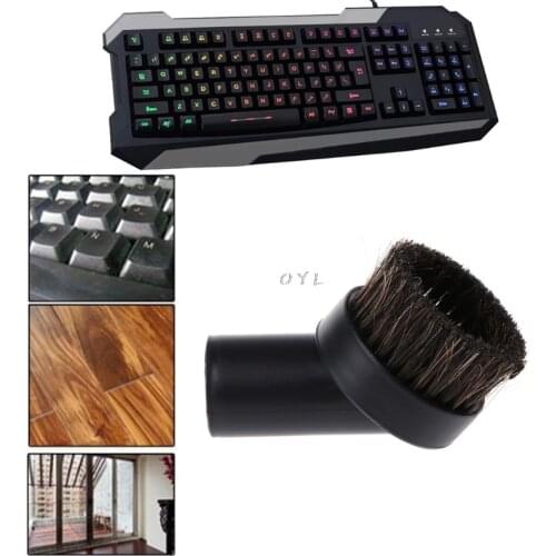 32mm Mixed Horse Hair Round Cleaning Brush Head Vacuum Cleaner Accessories Tool