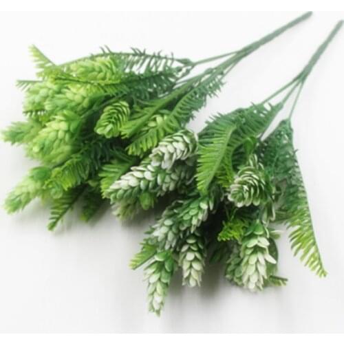 7 fork pine fruit simulation leaves Artificial plant simulation plastic green plant pine cone branch single branch