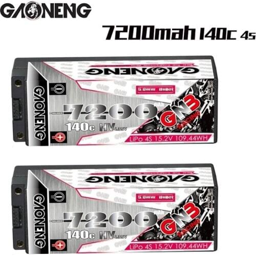 GNB GAONENG 15.2V 7200mAh 4S 140C MAX 280C Hardcase LiPo LiHV Battery for 1:8 1/8 RC Car Four Drive Off-Road Boat