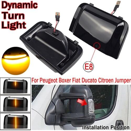 Flowing Water Blinker Side Mirror Flashing Light LED Dynamic Turn Signal Light For Peugeot Boxer Fiat Ducato Citroen Jumper