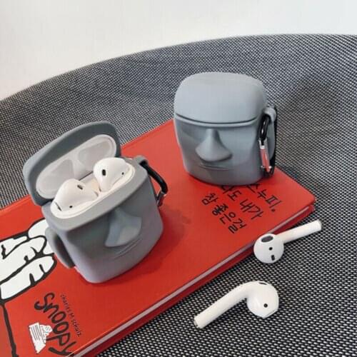 For AirPods Pro Case Silicone Cartoon Stone Statue Protective Charging Box Cover Stone Statue Wireless Bluetooth Earphone Case