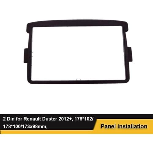 Double 2 Din DVD Stereo Fascia For Renault Duster Logan Sandero Dacia Dokker Lodgy Adapter Panel Interface Dash Mount Kit