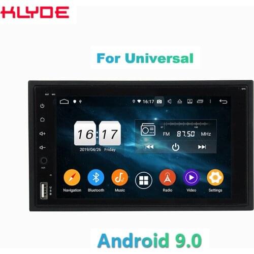 KD-6203 Klyde double din universal car dvd player android 9.0 full touch 6.2 inch auto radio with frame front aux in big usb