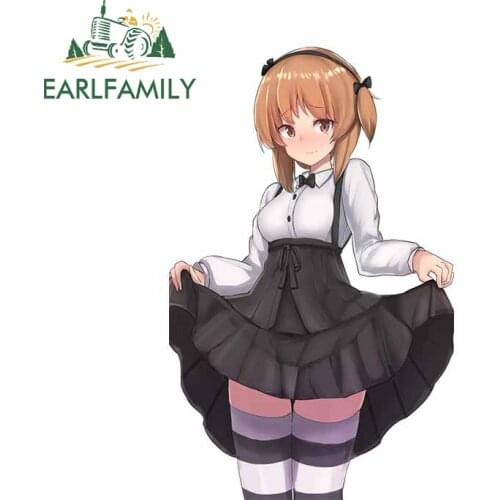 EARLFAMILY 13cm x 8.2cm for Nishizumi Miho GIRLS Und PANZER Car Stickers Fashionable Cute Decals Sunscreen Vinyl Car Styling