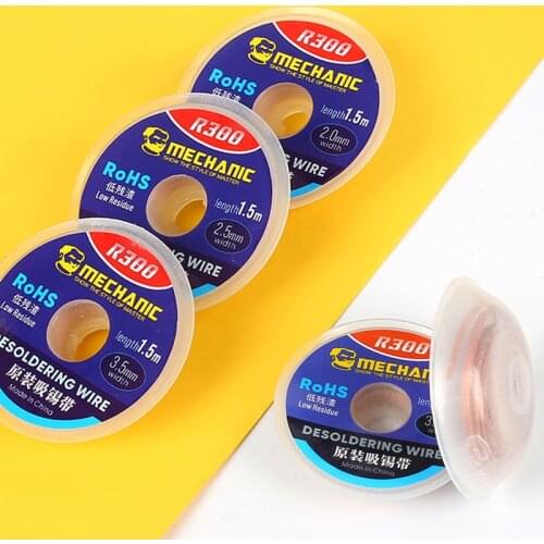 MECHANIC Solder Wick Desoldering Braid 1.0mm 1.5mm 2.0mm 2.5mm 3.0mm 3.5mm 4.0mm Solder Wick Wire Tin Remover BGA Soldering Tool