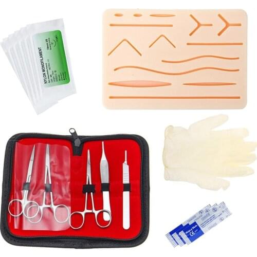 Surgical Suture Training Kit Skin Operate Suture Practice Model Training Pad Needle Scissors Tool Kit Teaching equipment