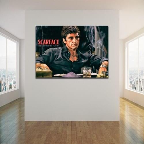 Canvas Painting Scarface Tony Montana Posters and Prints Wall Art Picture for Living Room Decor No Frame