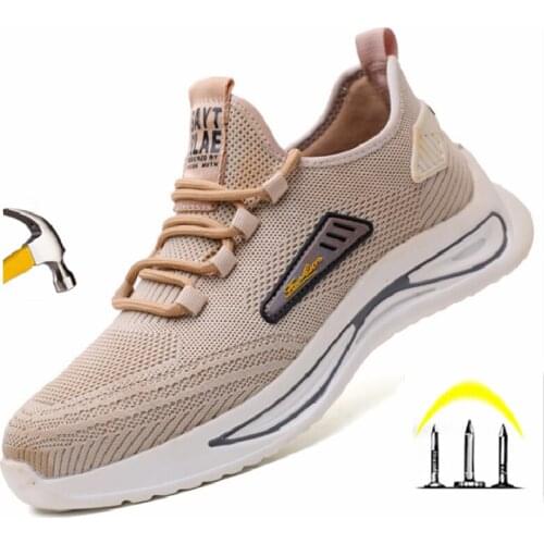 Lightweight Safety Shoes Men Boots AIR Mesh Work Shoes Construction Indestructible Shoes Work Sneakers Designer Men Boots