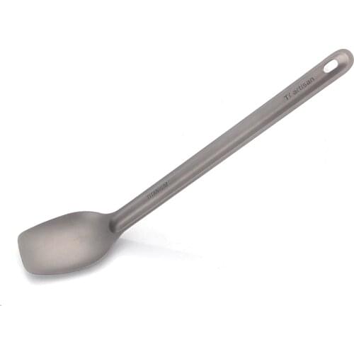 Tiartisan Pure Titanium Spoon Long Handle 225mm Camping Outdoor Tableware Polished Scoop or Sandblasted Spoon
