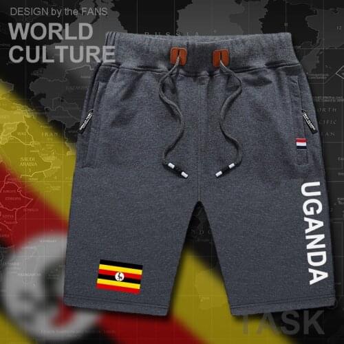 Uganda Ugandan mens shorts beach man mens board shorts flag workout zipper pocket sweat bodybuilding 2017 cotton brand new UGA