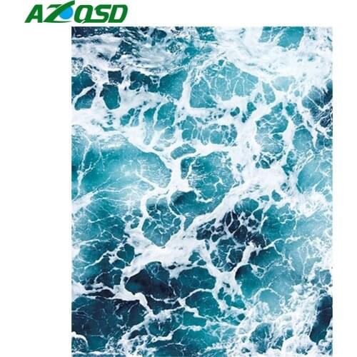 AZQSD Diy Oil Painting By Number Wave Seascape Handpainted Unique Gift Picture By Numbers On Canvas Sea Kits Modern Wall Arts