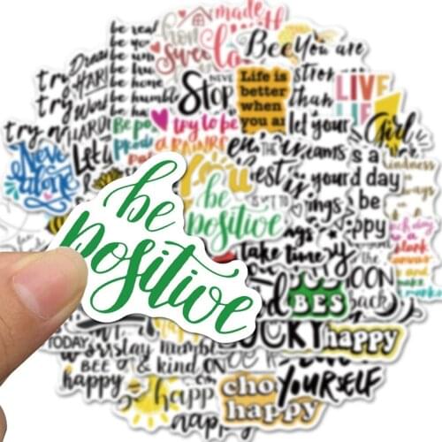 50 PCS Chat Words Small Talk Bless Saying Aesthetic DIY Stickers Scrapbooking Stationery School Art Supplies