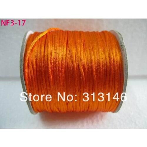 Wholesale Lots 80M/Roll 1.5MM Orange Braided Macrame Nylon Chinese Knot Cord Beading Satin Handmade Shamballa String Thread Rope