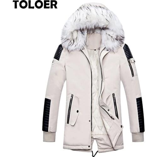 Winter New Men Parkas Mens Fashion Casual Thick Warm Parka Long Style Jacket Male Comfortable Fur Collar Hooded Parka Coat 3XL