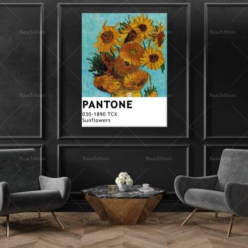 Pantone Sunflower Poster, Van Gogh Print, Fashion Pantone Print, Aesthetic Poster, Yellow Poster, digital print, Art Print