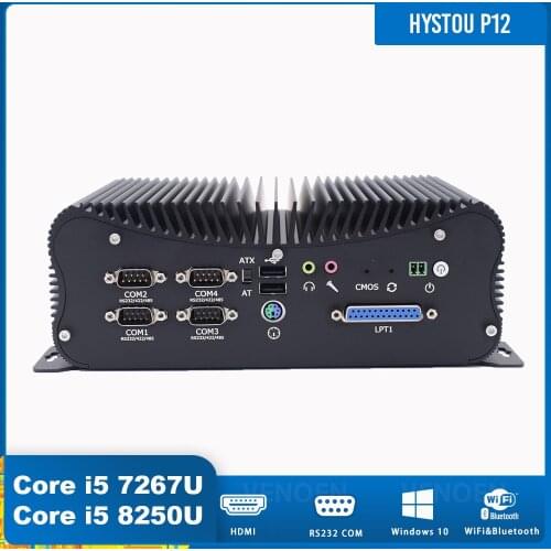 Industrial PC Intel Core i5 8250U 8350U 14Pin GPIO 7x24 Hours 6 com i5 7200U LPT Desktop mini pc computer Win10Pro WIFI