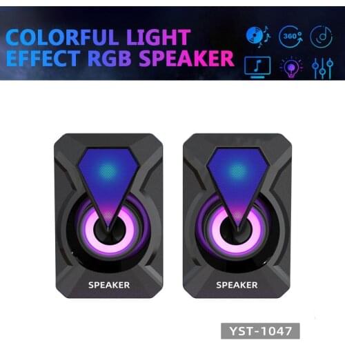 Usb Wired Computer Speakers Colorful Lighting Effect RGB Speaker Computer Audio For PC Laptop Desktop Speakers