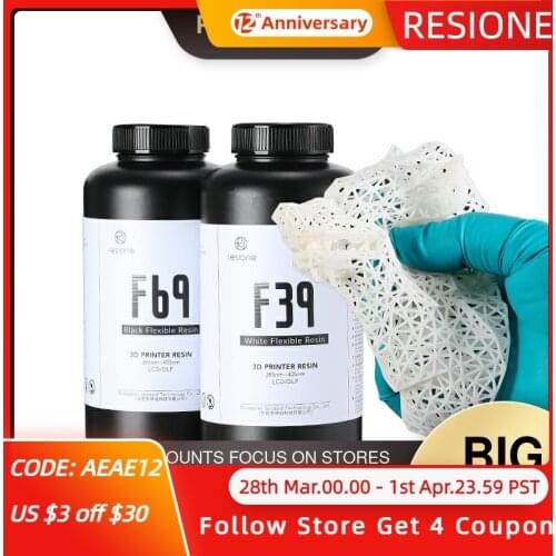 Resione 1kg Flexible 3d Resin For Elegoo Anycubic Phrozen Photon LCD DLP SLA 3D Printer UV Resin