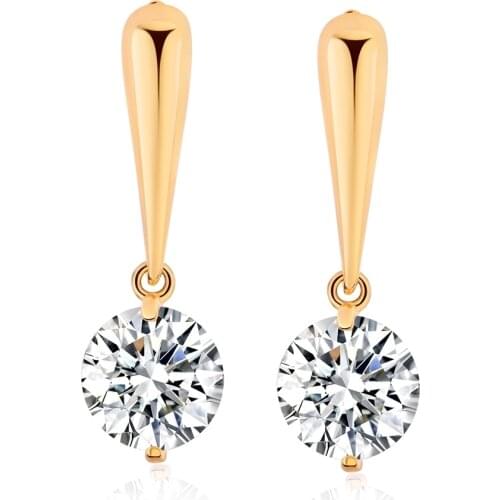 Love & Annie Stud Earrings for Girls Clear Round CZ Gold Color Earrings Women Gift Cute Earrings