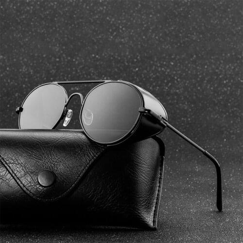 2021 New Metal Steampunk Sunglasses Men Women Luxury Brand Design Glasses Vintage Mirror Out Door Driving Sunglasses Uv400
