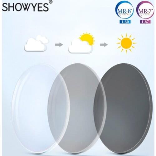 Super Tough Photochromic Lenses 1.61 1.67 High Index Color Change Quickly Photo Grey Myopia Sun Glasses Prescription Lens,2pcs