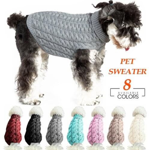 Warm Dog Cat Sweater Clothing Winter Turtleneck Knitted Pet Cat Puppy Clothes Costume For Small Dogs Cats Chihuahua Outfit Vest