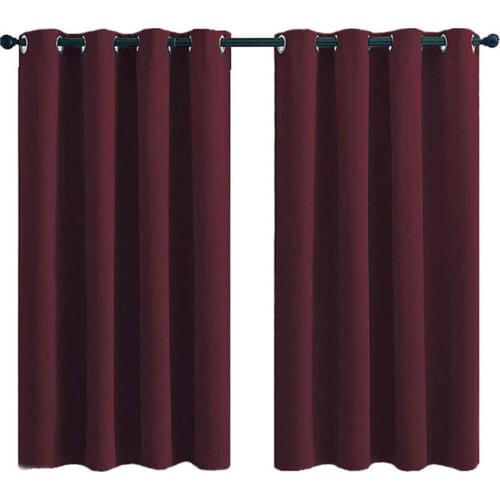 Solid Color Blackout Short Curtain Home Bedroom Decor Blinds Small Curtains on for Living Room Kitchen Window Decoration Drapes