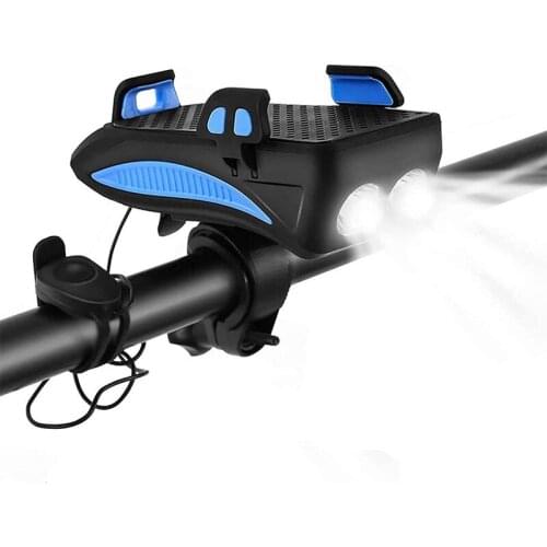2000/4000mah 4 in 1 multi-function Bicycle Light USB Rechargeable LED Bicycle Headlight Bike Horn Handlebar Phone Holder