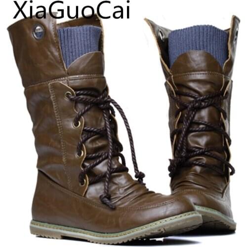 High Quality Fashion Women Motorcycle Boots Winter Waterproof Female Thigh Boots Rubber Flat Winter Boots Z455 35