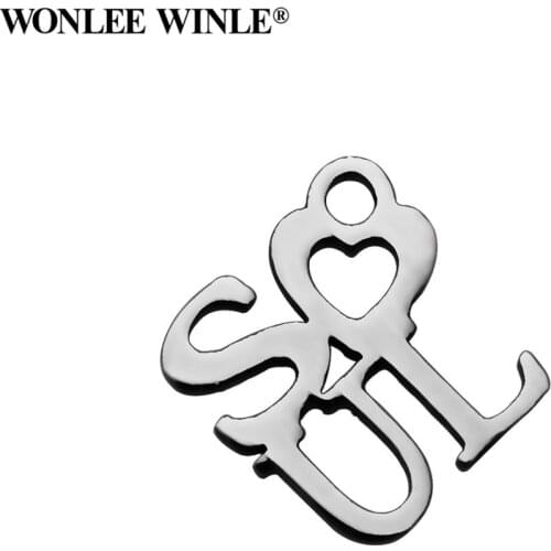 Wonlee Winle DIY Jewelry 316L Stainless Steel Soul Hope Laser Incision Charm Pendants for Bracelet Necklace Jewelry Making