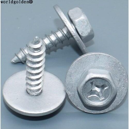 Worldgolden 100pcs auto fasteners Hexagon Tapping Screw for Honda, Nissan, Toyota