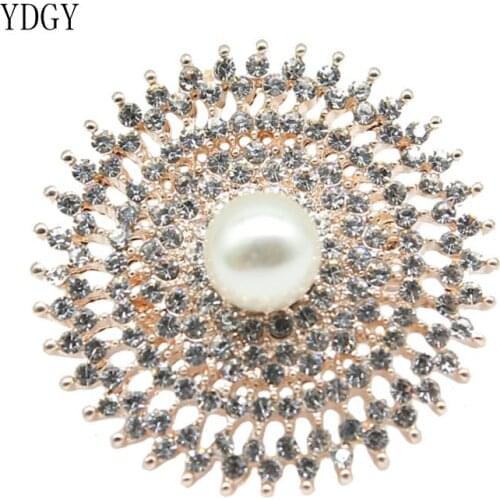 YDGY fashionable high-grade crystal flower alloy Brooch pearl Sun Brooch scarf buckle