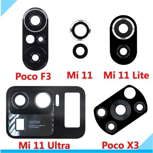 Rear Back Camera Glass Lens For Xiaomi Mi 11 Ultra 11 Pro Lite Mi 10 Poco F3 X3 Redmi Note 10 5G Cover With Adhesive Sticker