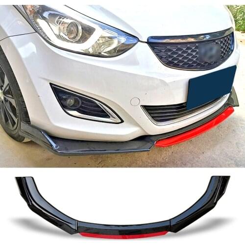 Front Bumper Spoiler Protector Plate Lip Body Kit Carbon Surface Chin Shovel Contrast Color Design For Hyundai Elantra 2012-2015