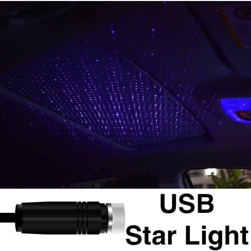 Car Roof Star Light Interior LED Starry Laser Atmosphere Ambient Projector USB Auto Decoration Night Home Decor Galaxy Lights