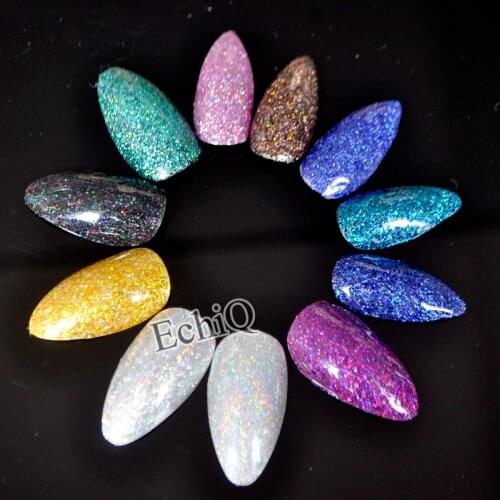 1 Jar Holographic Laser Colorful Glitter Mermaid Effect Powder Nails Art Manicure UV Tip Powder Dust Nail Tips Decoration