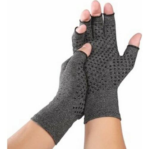1 Pair S/M/L Arthritis Compression Gloves Non-slip Breathable Health Care Half Finger Gloves Rehabilitation Training