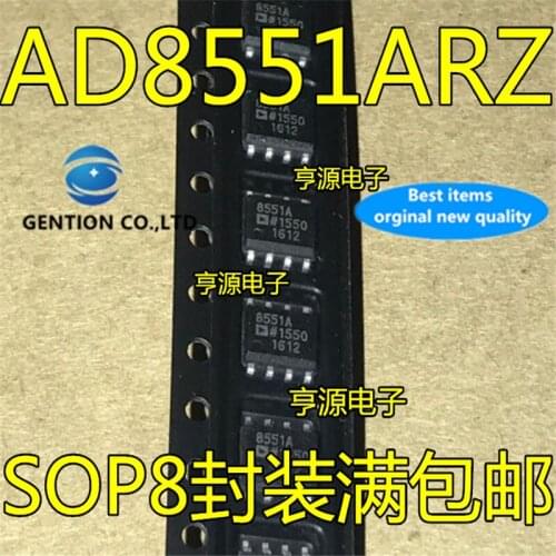10Pcs AD8551 AD8551AR AD8551ARZ AD8551A SOP8 Single channel operational amplifier chip in stock 100% new and original