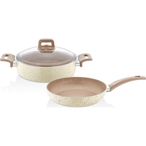 24 CM Granite Shallowly Cookware Frying Pan Set
