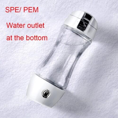 350ML New SPE/ PEM Hydrogen Rich Generator Water Ionizer Bottle with Drain Hole Seperate H2 and O2 High Pure hydrogen PET bottle