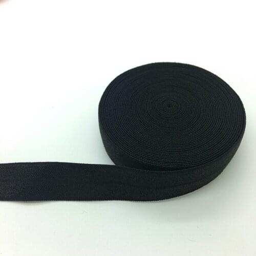 5 Yards 5/8"(15mm) Black Multirole Fold Over Elastics Spandex Satin Band DIY Lace Sewing Trim