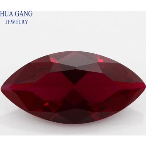 8# Red Marquise Shape Brilliant Cut Synthetic Corundum Stone For Jewelry Size 1.5x3-7x14mm Free Shipping