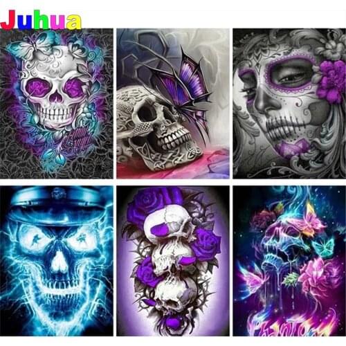 Skull 5d diy diamond painting full drill mosaic Gothic Skeleton diamond embroidery gift diamond stitch home decor Halloween gift