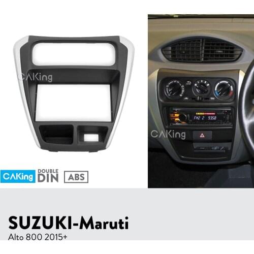 Double Din Car Fascia Radio Panel for 2015+ SUZUKI Maruti Alto 800 Dash Kit Install Facia Console Bezel Plate Adapter Cover
