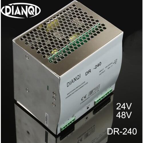 DIANQI Din rail Single output power supply DR-240w 24V 48V ac dc converter for LED Strip DR-240-24 DR-240-48 high quality