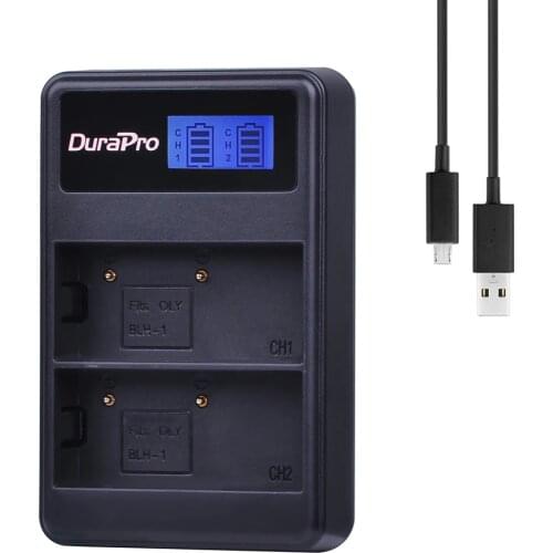 Durapro 1pc BLH-1 BLH1 BLH 1 LCD Dual Battery Charger for Olympus BLH-1 BLH1 BLH 1 E-M1 Mark II EM1-2 EM1 Mark Camera