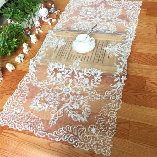 49*49cm Elegant Embroidery Table Runner Pastoral Fabric Tea tablecloth, Luxury Table mat table Cover for decoration
