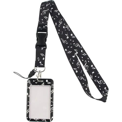 FD0236 Music Score Note Mobile Phone Belt Keychain Cheetah Badge Camera USB Keychain Lanyard Neck Strap Card Cover With Lanyard