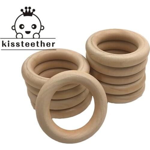 Unfinished Wood Rings 20pc Natural Maple Wooden Teething For Baby Necklace Bracelets Play Gym DIY Crafts Baby Teether