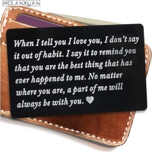 Engraved I Love You Wallet Inserts Card-Groom Gift,Husband Gift,Anniversary Gift For Boyfriend